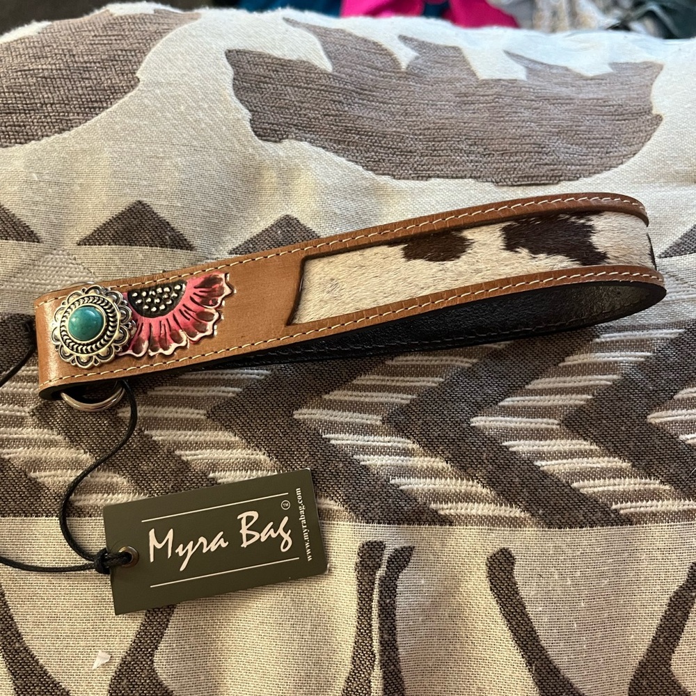 Myra Bag Brown and Cream Leather Belt